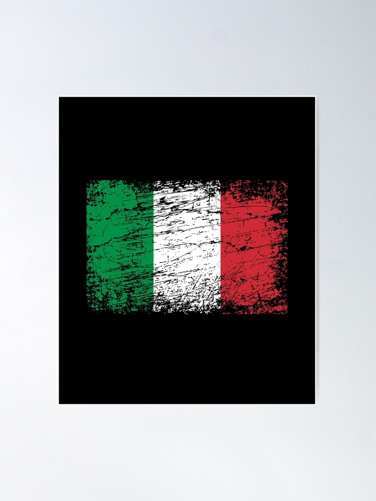 Poster mit Italien italienisch Flagge Fahne used-look Italia von  GeogDesigns