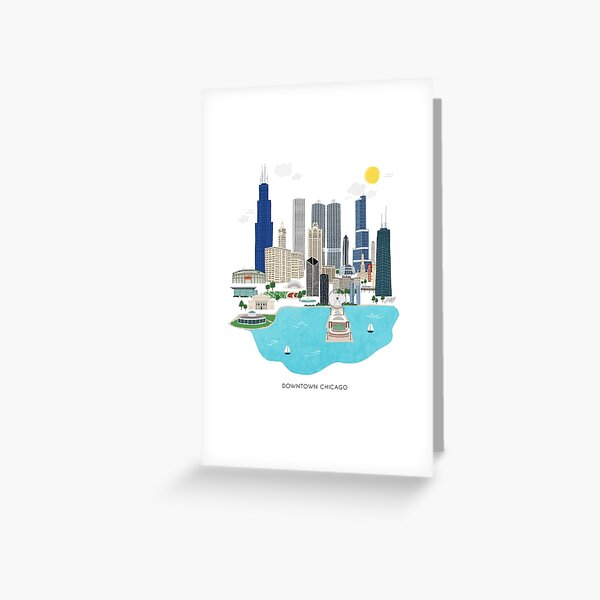Item preview, Downtown Chicago Illustration  designed and sold by Lindseykayco.