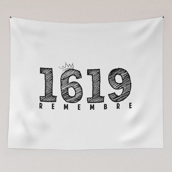 Item preview, 1619 REMEMBRE DESIGN - T-shirt - Stickers -Sleeve Unisex T-Shirt. African American History Tops for Men & Women designed and sold by vadeldesigns.