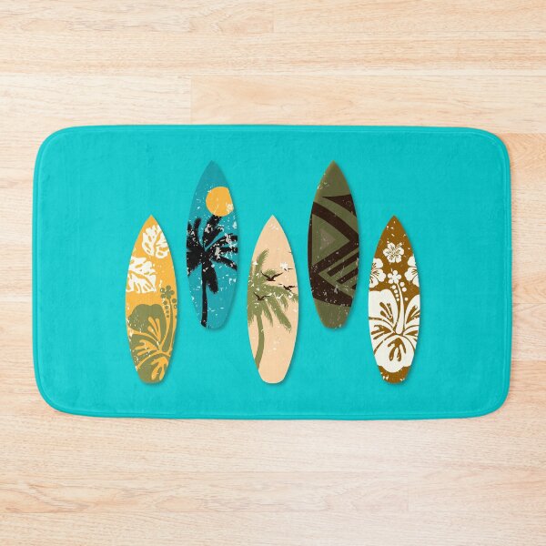 Item preview, Hawaiian surf tables on turquoise background designed and sold by oceanys.