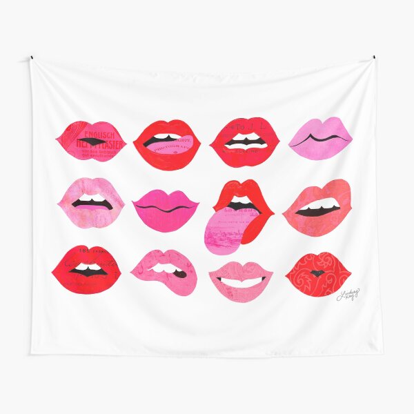 Lips of Love Illustration Tapestry