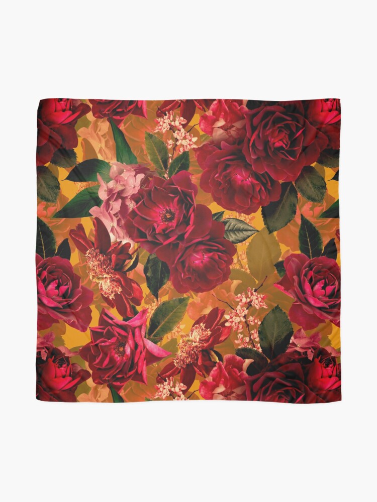 Alternate view of Antique Summer Day Botanical Flower Rose Garden Scarf