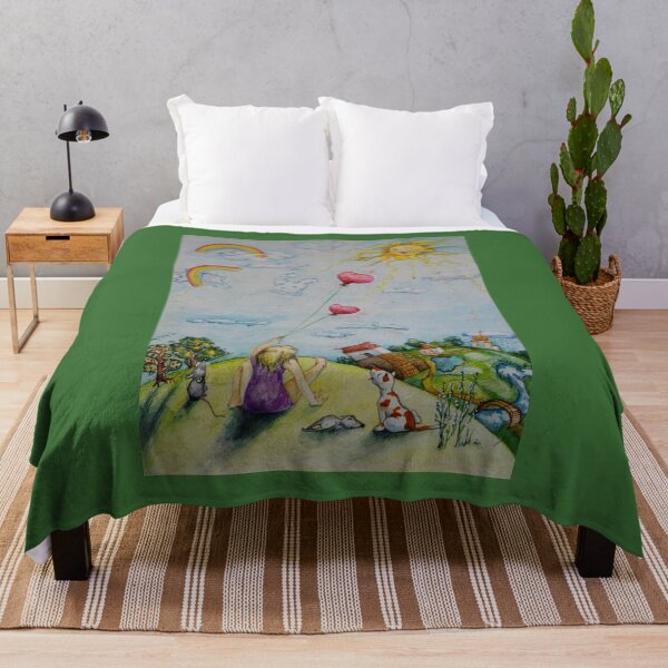 Item preview, Bright picture "Happy childhood". The girl sends balls-hearts. designed and sold by Elena Reutova.