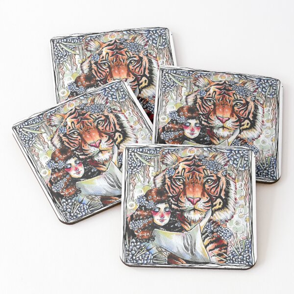 Item preview, John Deacon sosteniendo un tigre designed and sold by SupernovaSktchs.