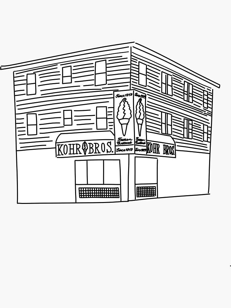 "Kohr Bros. Rehoboth Beach" Sticker by graciedoodles Redbubble