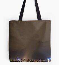 Dramatic rain storm cloud at night over Sydney city, Australia Tote Bag