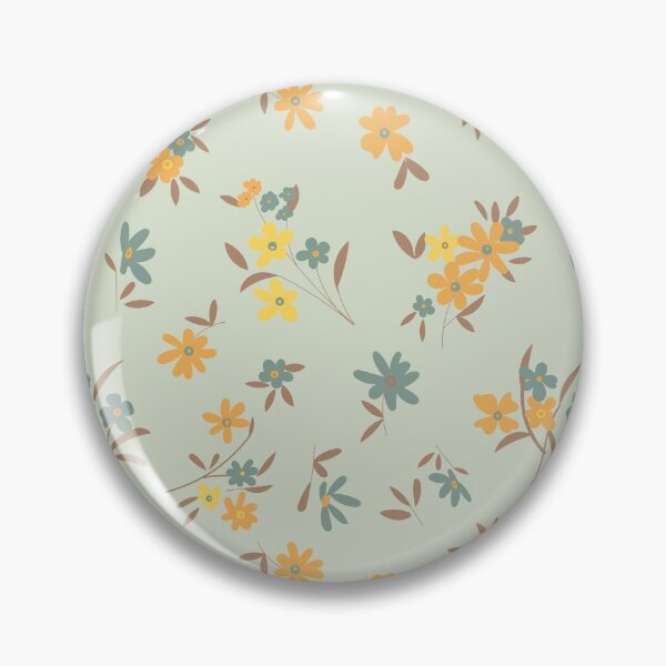 Item preview, Mint Green & Orange Ditsy Floral designed and sold by StudioPosies.
