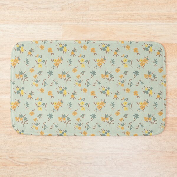 Item preview, Mint Green & Orange Ditsy Floral designed and sold by StudioPosies.