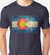 Colorado State Flag with vintage retro style treatment Unisex T-Shirt