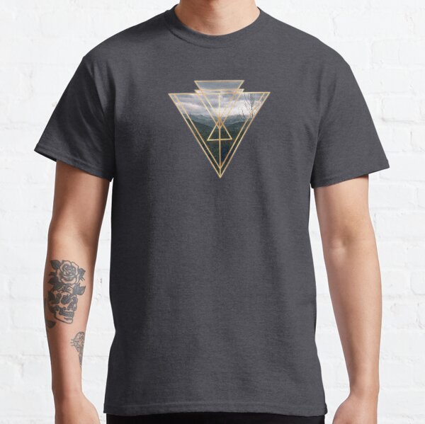 Art Deco Geometric Triangle Mountain Design Classic T-Shirt