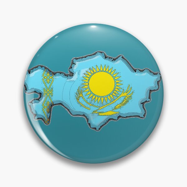 Item preview, Kazakhstan Map With Kazakh Flag designed and sold by Havocgirl.