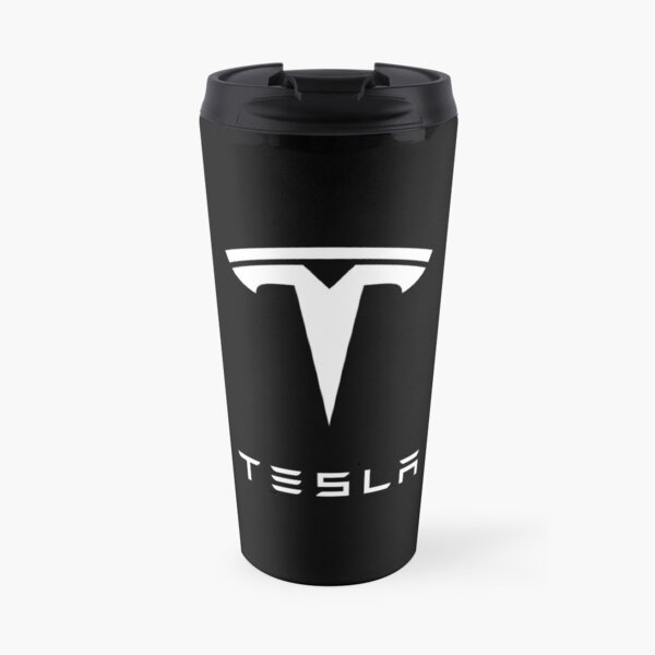 Tesla Logo White Travel Mug