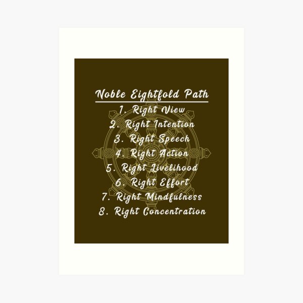 Buddha Dharma Wheel Noble Eightfold Path Buddhism Art Print