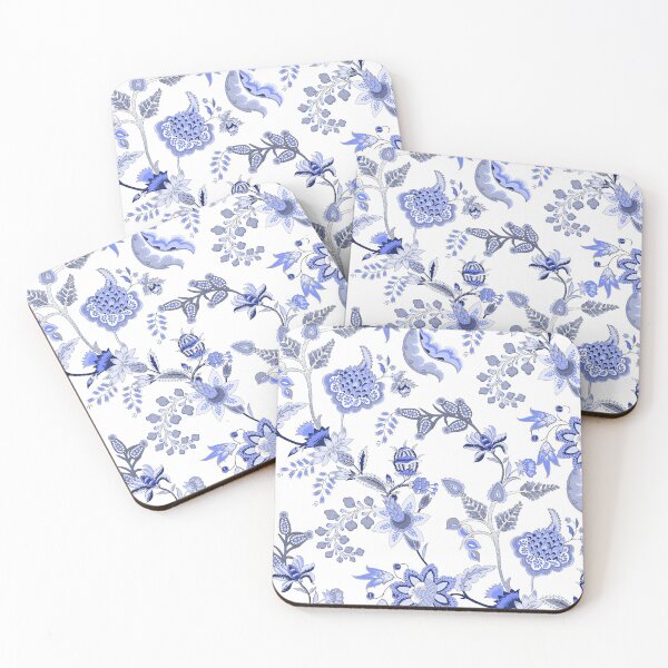 Item preview, Blue and grey flower pattern design designed and sold by Espinoza Creative.