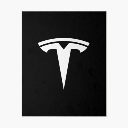 Tesla Logo Only White Art Board Print By Nouravineyard Redbubble