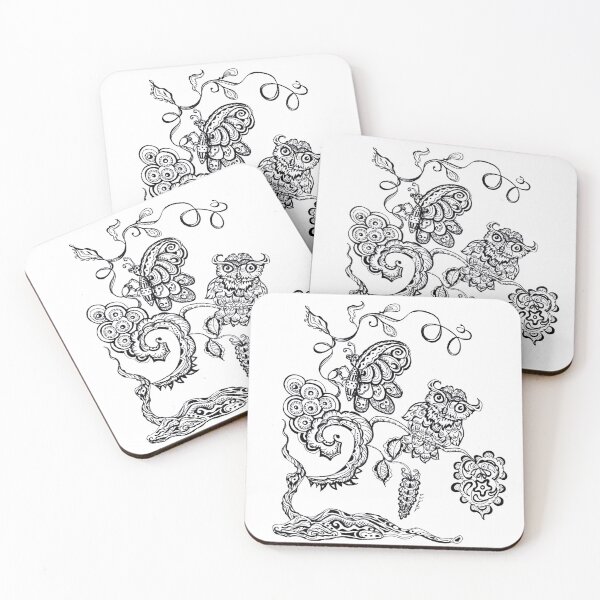 Artikelvorschau, Owl and a Butterfly Drawing entworfen und verkauft von Sharon Schwalbe.