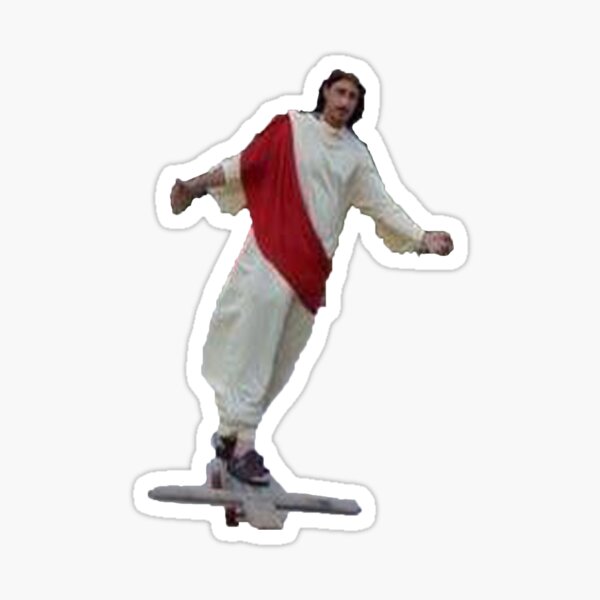 Jesus T-pose With Skateboard Everclear Meme Crewneck 