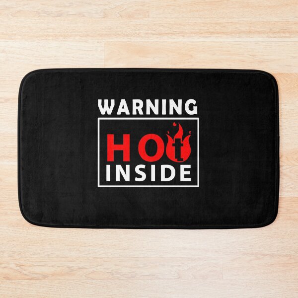 Item preview, warning hot inside text and fire icon designed and sold by Roy Store.