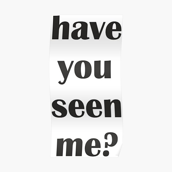Have You Seen Me Posters Redbubble