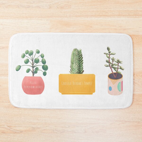 Item preview, Crassula Buddha's Temple Crassula Ovata and Pilea Peperomioides triplet - from "Paint my plants" series designed and sold by tomkaanna.