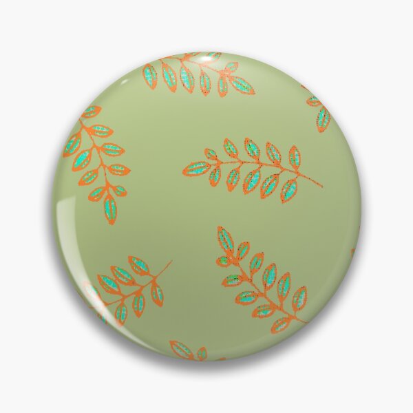 Item preview, Speckled Leaf Print in sage green, orange, teal blue designed and sold by djrunnels.
