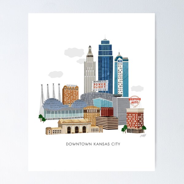 Item preview, Downtown Kansas City Illustration designed and sold by Lindseykayco.
