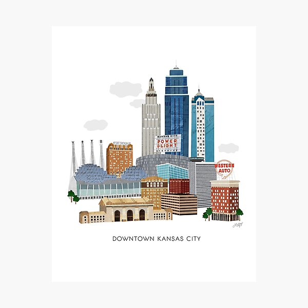 Item preview, Downtown Kansas City Illustration designed and sold by Lindseykayco.