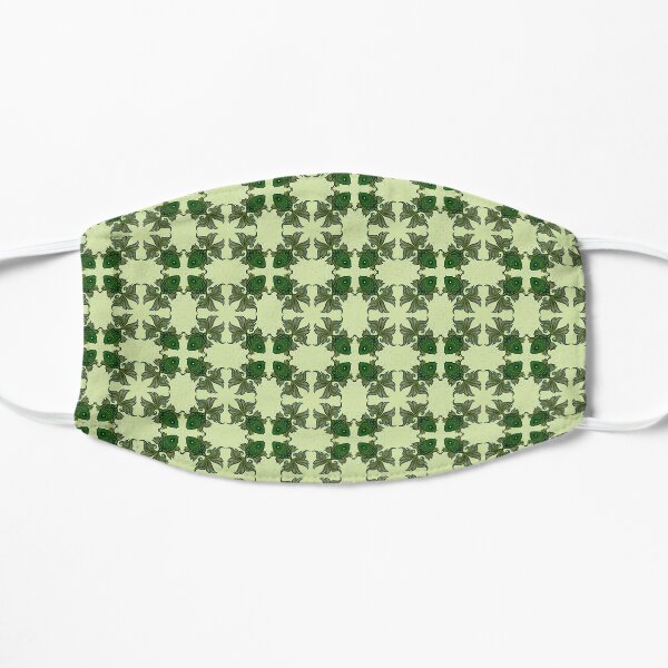 Fancy fish with bubbles pale green Mask
