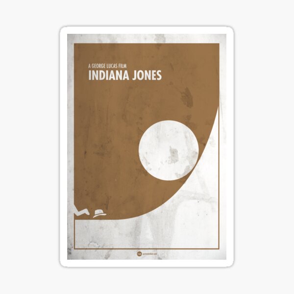 Indiana Jones minimal movie poster Pegatina