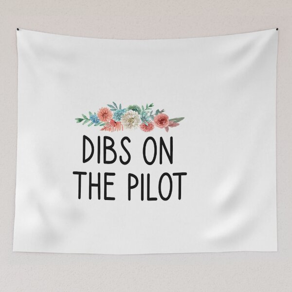 Item preview, Dibs on the Pilot :Pilot girlfriend Aviation pilot gifts plane Airplane Pilot wife Girlfriend Pilot Wife tee Floral background idea design designed and sold by Chamssou.