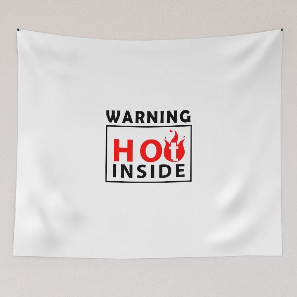 Item preview, Warning hot inside text and fire icon #2 designed and sold by Roy Store.