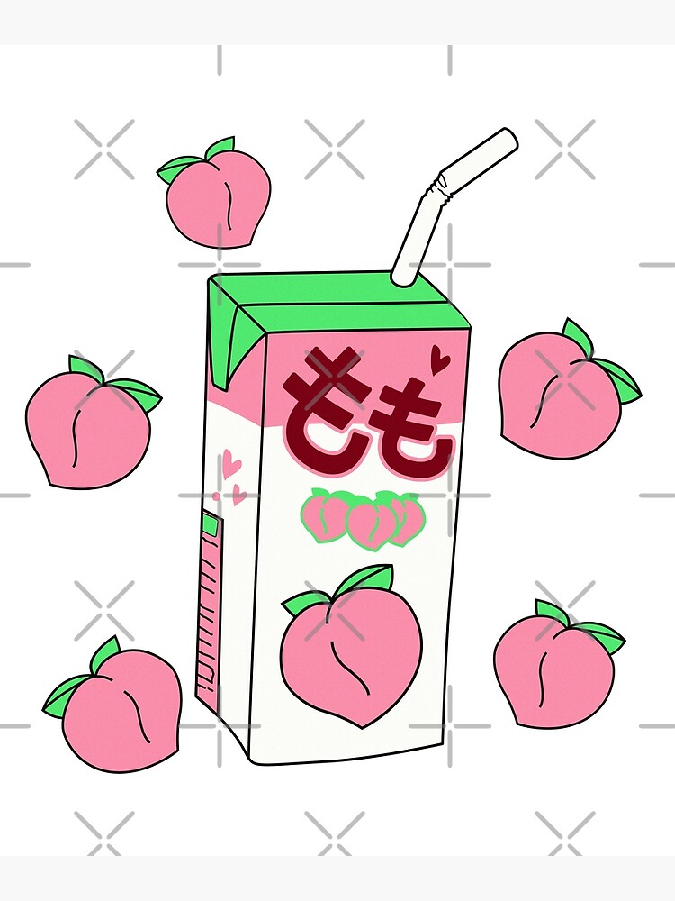 Kawaii Peach Juice Japanese 90s Vaporwave Anime Otaku Design