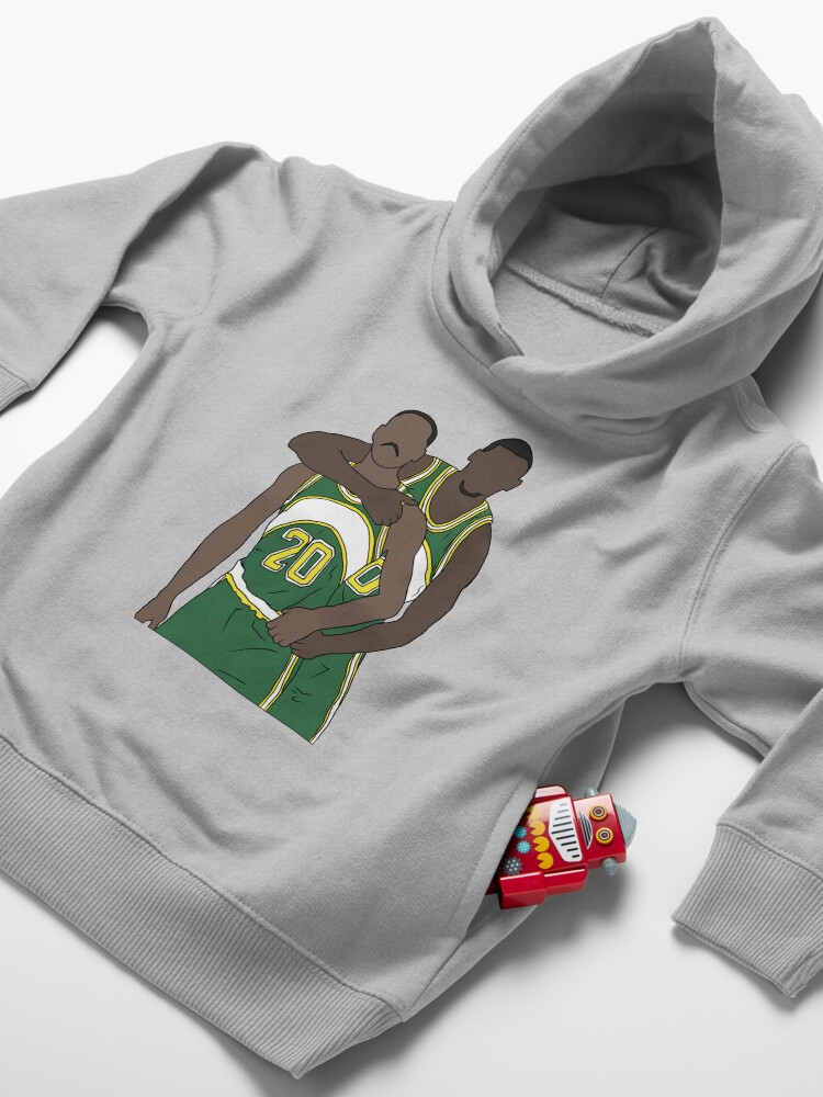 Alternate view of Gary Payton And Shawn Kemp Toddler Pullover Hoodie