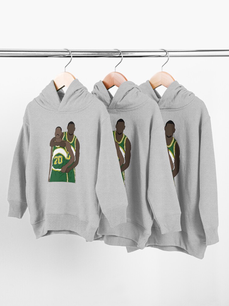 Alternate view of Gary Payton And Shawn Kemp Toddler Pullover Hoodie