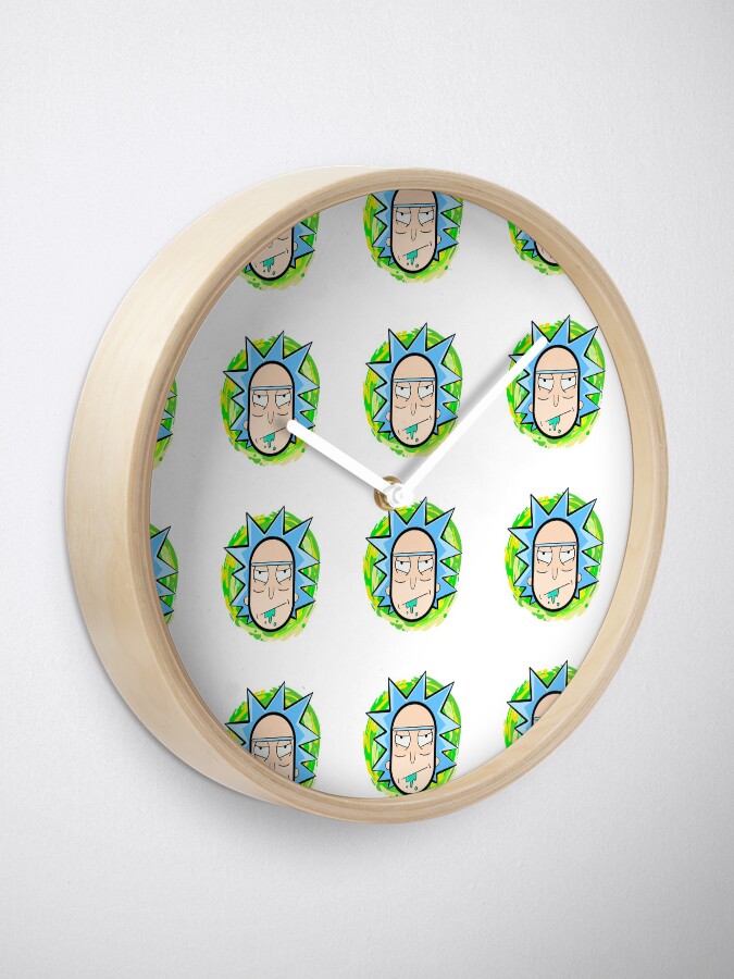 Alternate view of Abstract Rick head coming from another dimension Clock