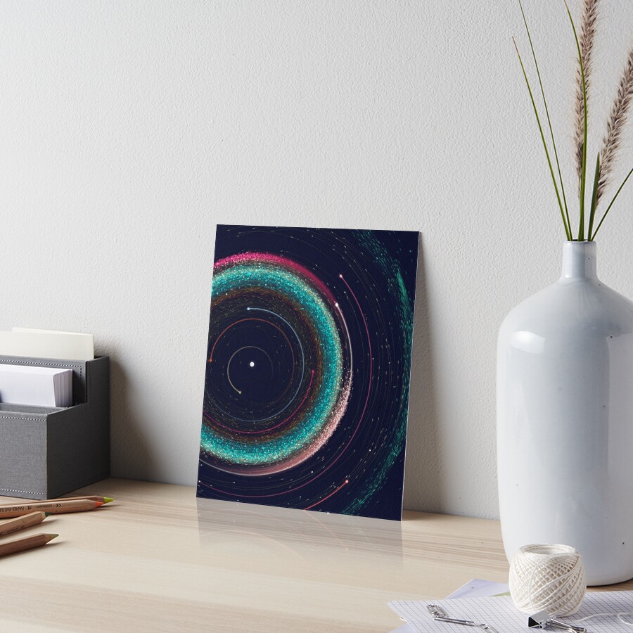 Asteroid Map of the Solar System Art Board Print