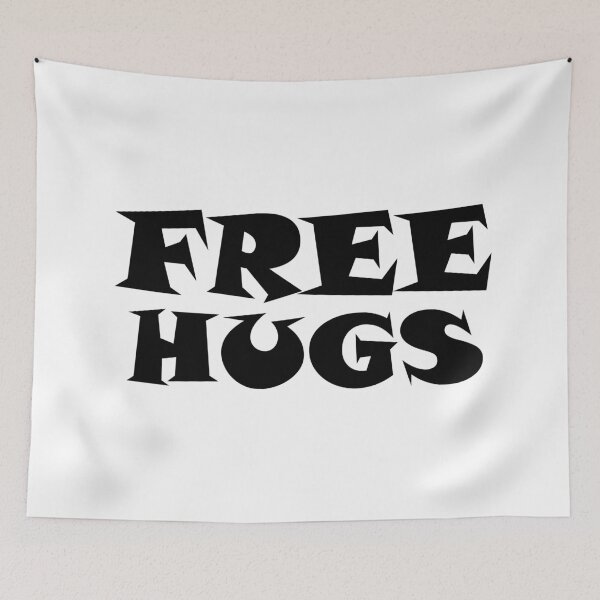 Item preview, Free Hugs Typography - Minimal - Graphic Design Black Lettering  designed and sold by ColorMeHappy123.