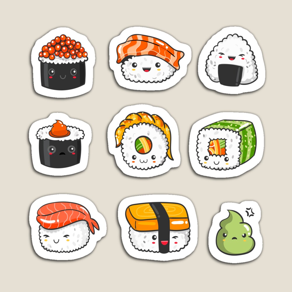 Sushi Kawai, Kawaii Sushi, Cute Sushi Gifts, Cute Kawaii Gifts, Gifts for  Teens, Gifts for Him, Gifts for Her, Magnet for Sale by happiness1000