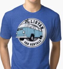 Back to the Future 'Libyan Van Rentals' Logo Tri-blend T-Shirt