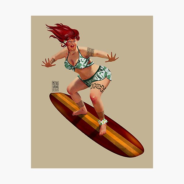 Curvy Surfer Girl Photographic Prints for Sale