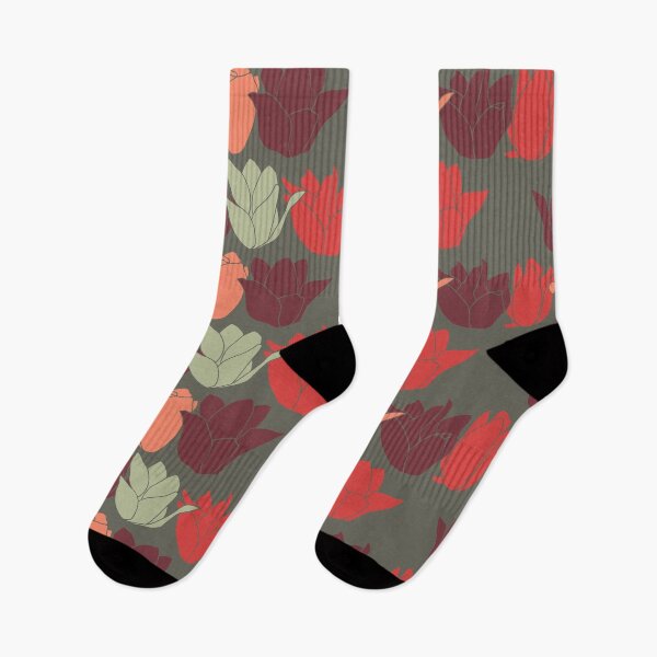 Item preview, Tulip Repeat (Khaki) designed and sold by Digital-Floral.