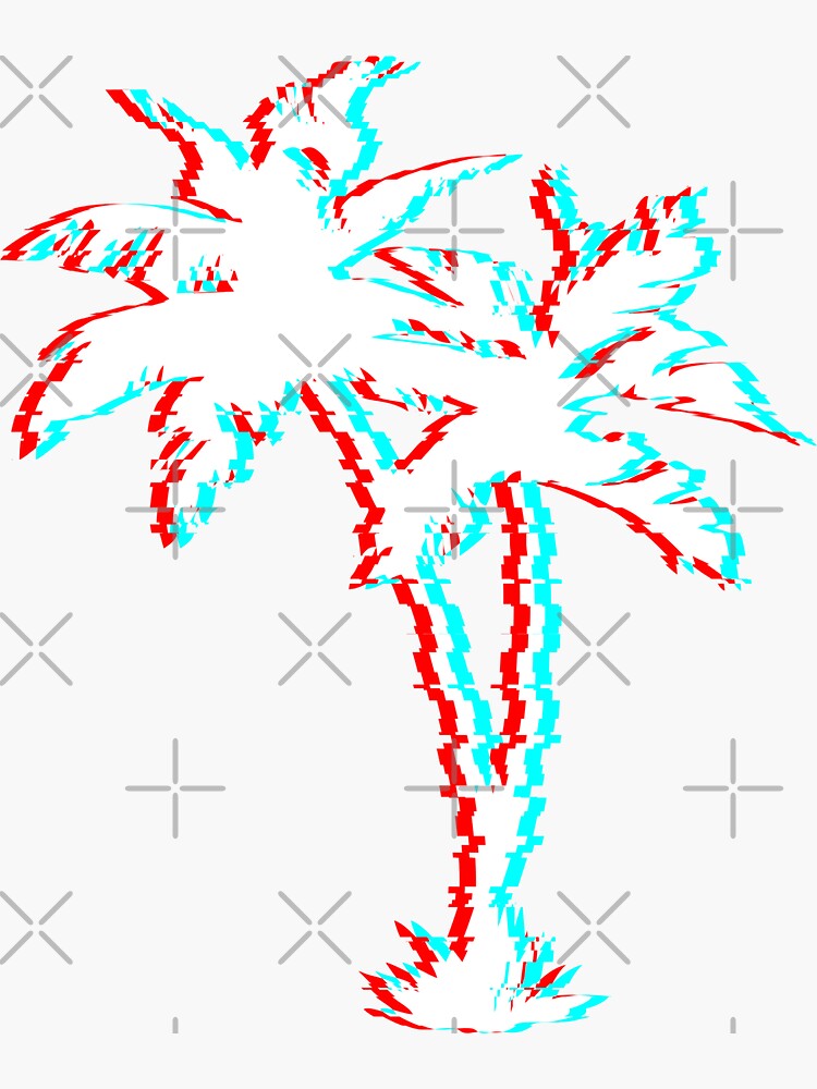 Palm Tree With Glitch effect Aesthetic Vaporwave' Bandana