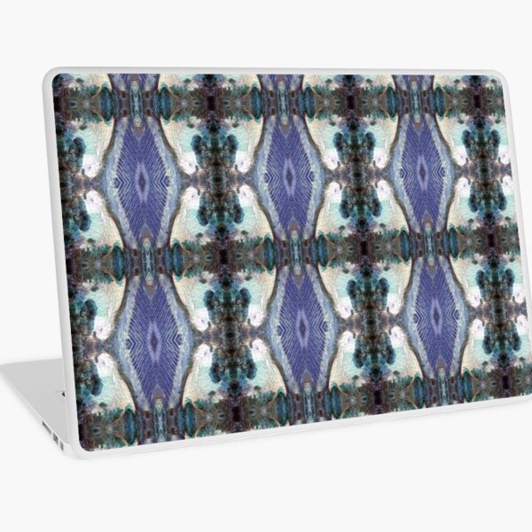 Lilly Pond and Vines in blue by South Australian artist Avril Thomas Laptop Skin