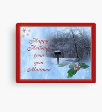 Happy Holidays From Mailman Canvas Print