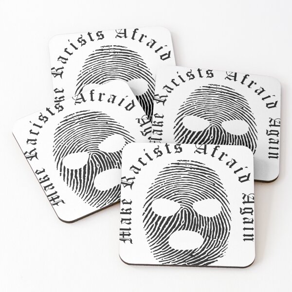 Item preview, MAKE RACISTS AFRAID AGAIN MASK BLACK ON WHITE  designed and sold by greenarmyman.
