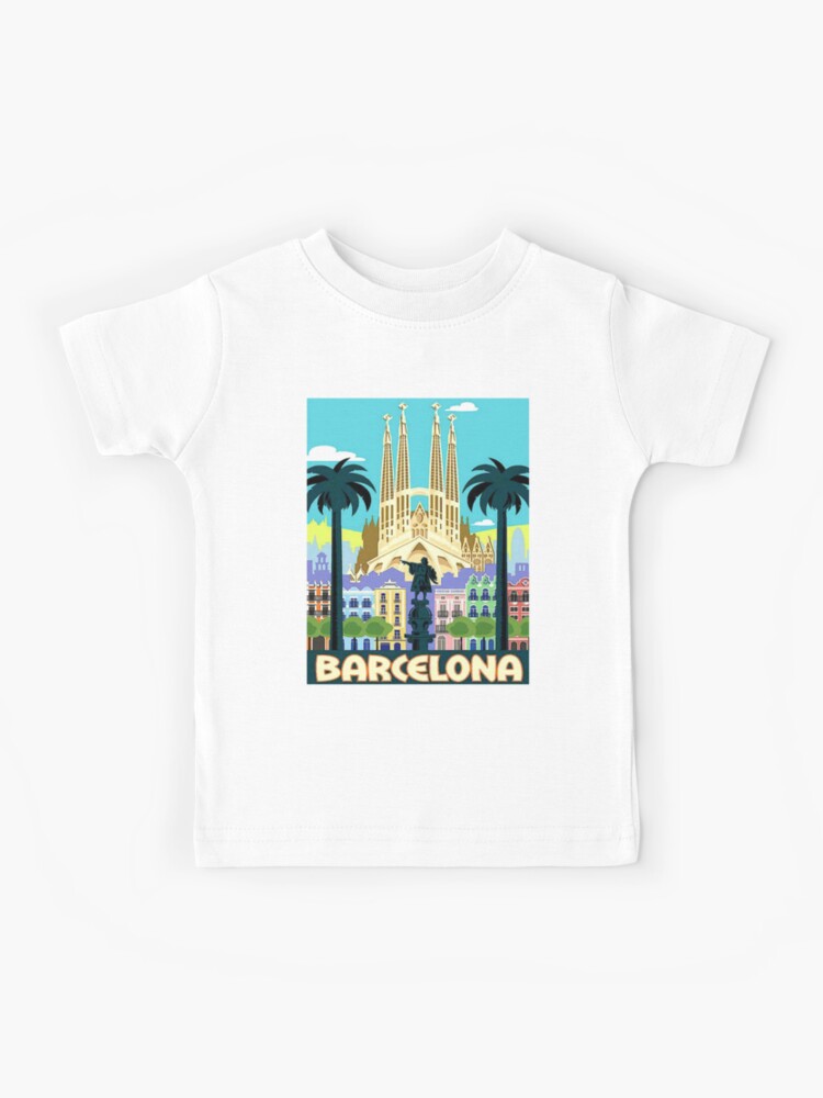 alleen Lieve Legende BARCELONA SPAIN : Vintage Travel and Tourism Advertising Print" Kids  T-Shirt for Sale by posterbobs | Redbubble