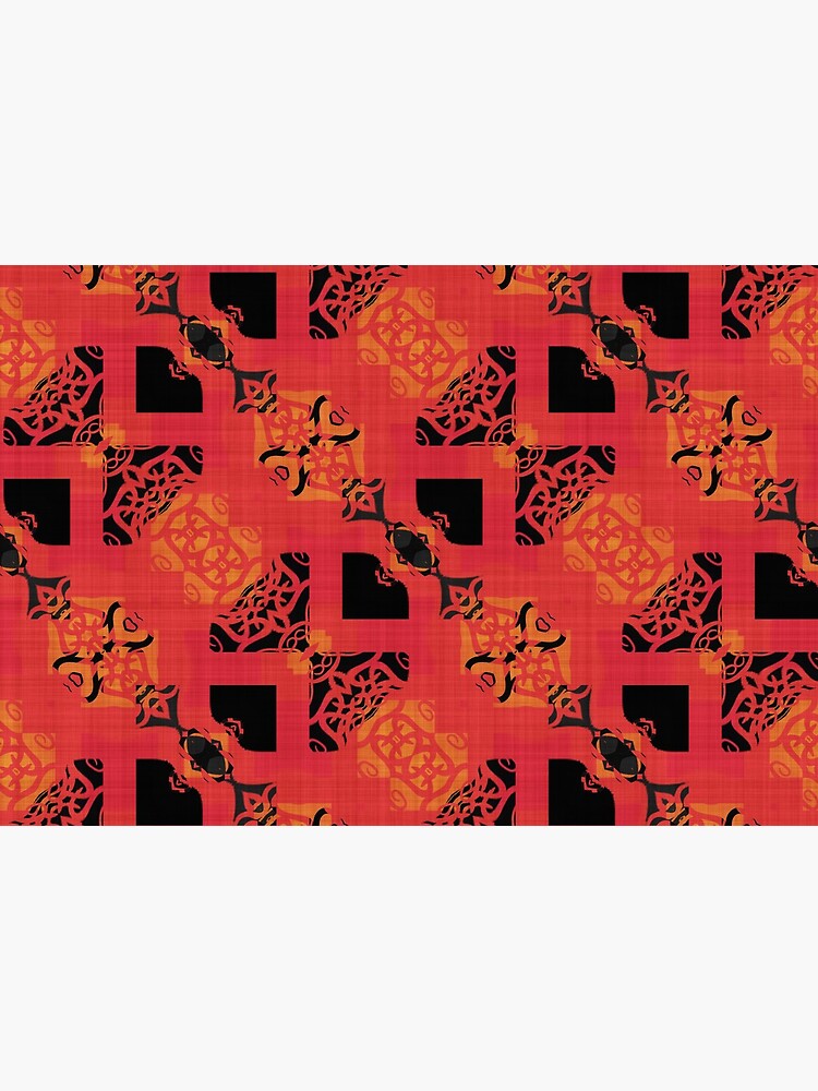 Black Red Gold Chinese Party Cracker Pattern by RootSquare