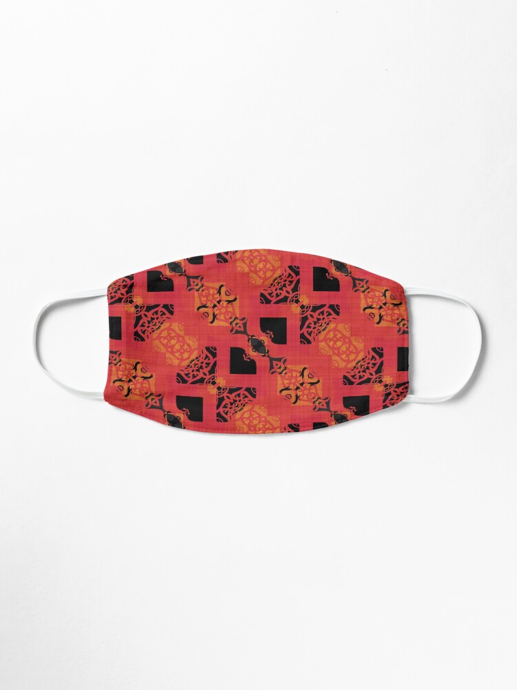 Alternate view of Black Red Gold Chinese Party Cracker Pattern Mask
