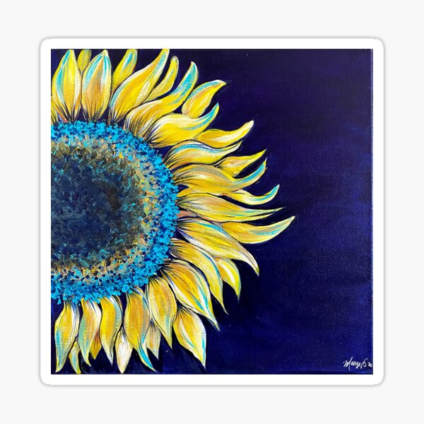 Sunflower on Canvas Sticker