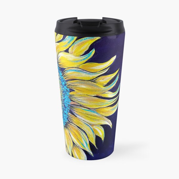 Sunflower on Canvas Travel Mug